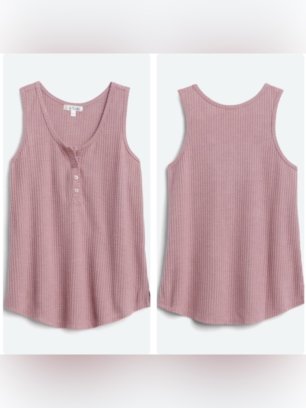 Nine Britton Waffle Knit Henley Tank